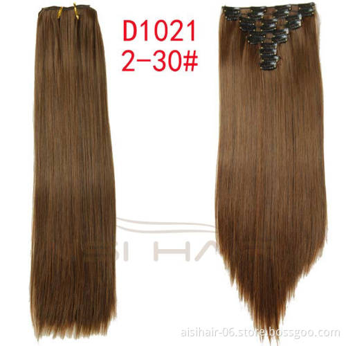 Well Priced mix color synthetic clip in hair extension